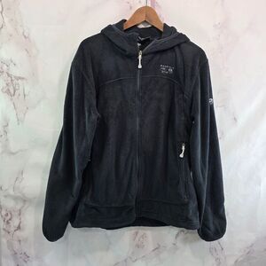 Mountain Hardwear Jacket Womens XL Black Fleece Hooded Full Zip Fleece Fuzzy